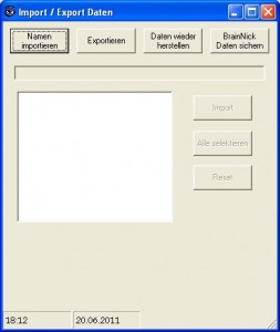 Daten importieren / exportieren Daten importieren / exportieren