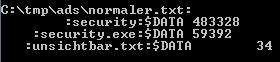 Auflisten von AD-Streams mit dem Command-Line Tool Streams